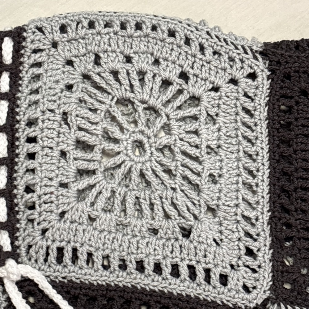 Handmade Boho Poncho Shawl  & Hat Fringe Gray Orange One Size Fits Most‎ Fall - Picture 4 of 12